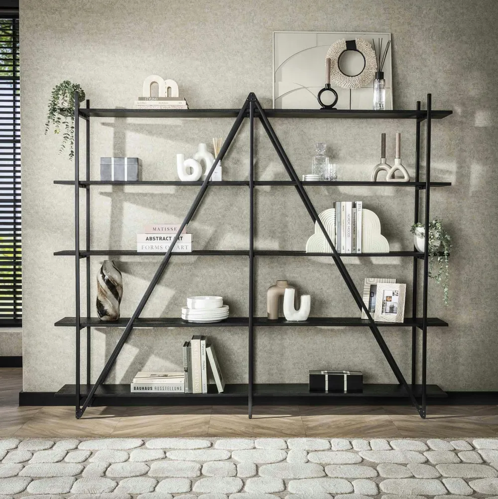 Etagères Industrielle|RALF Etagère de salon moderne 3 plateaux