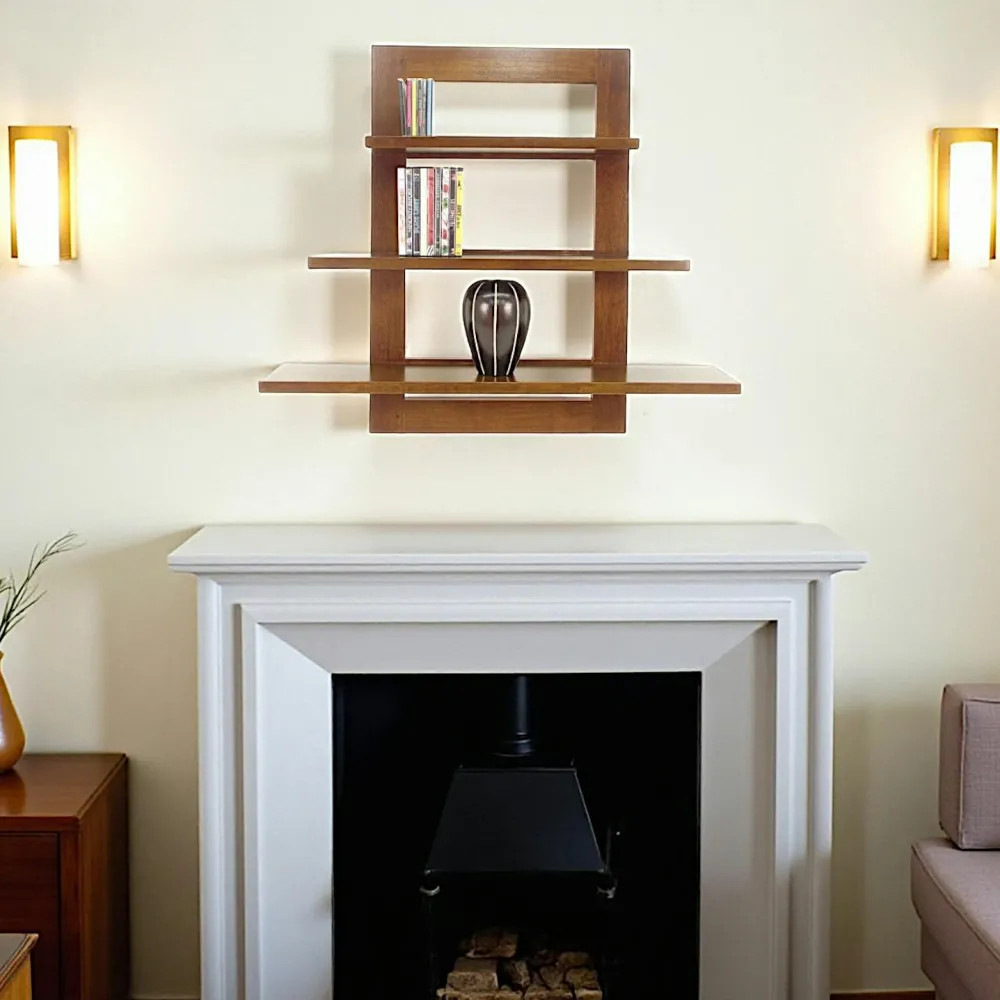 Meubles De Salon·Etagères Murales|Meubles De Rangement·Etagères Murales|Maori Etagère murale 3 étages hévéa 100x23x90cm