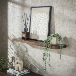 Meubles De Salon·Etagères Murales|Meubles De Rangement·Etagères Murales| Etagère murale bois d’acacia brun bords arrondis 90 cm NAKO