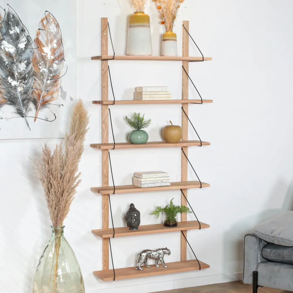 Meubles De Salon·Etagères Murales|Meubles De Rangement·Etagères Murales|PALERME Etagère murale bois massif 3 plateaux (bois blanc)