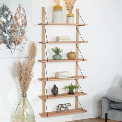 Univers Déco·Design Contemporain|PALERME Etagère murale bois massif 6 plateaux (bois blanc)