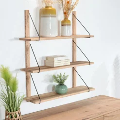 Univers Déco·Design Contemporain|PALERME Etagère murale bois massif 6 plateaux (bois blanc)