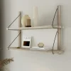 Meubles De Salon·Etagères Murales|Meubles De Rangement·Etagères Murales|PALERME Etagère murale bois massif 2 plateaux (bois blanc)