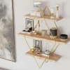 Meubles De Salon·Etagères Murales|Meubles De Rangement·Etagères Murales|AVIALA Etagère murale décorative - 3 niveaux, forme losange