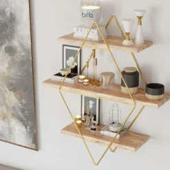 Meubles De Salon·Etagères Murales|Meubles De Rangement·Etagères Murales|AVIALA Etagère murale décorative - 3 niveaux, forme losange