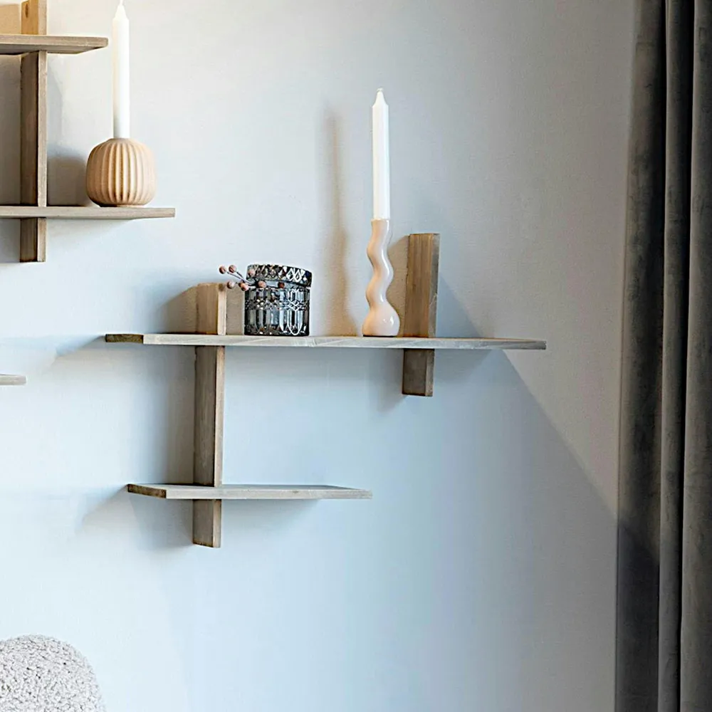 Meubles De Salon·Etagères Murales|Meubles De Rangement·Etagères Murales|TALLINN Etagère murale déstructurée en bois