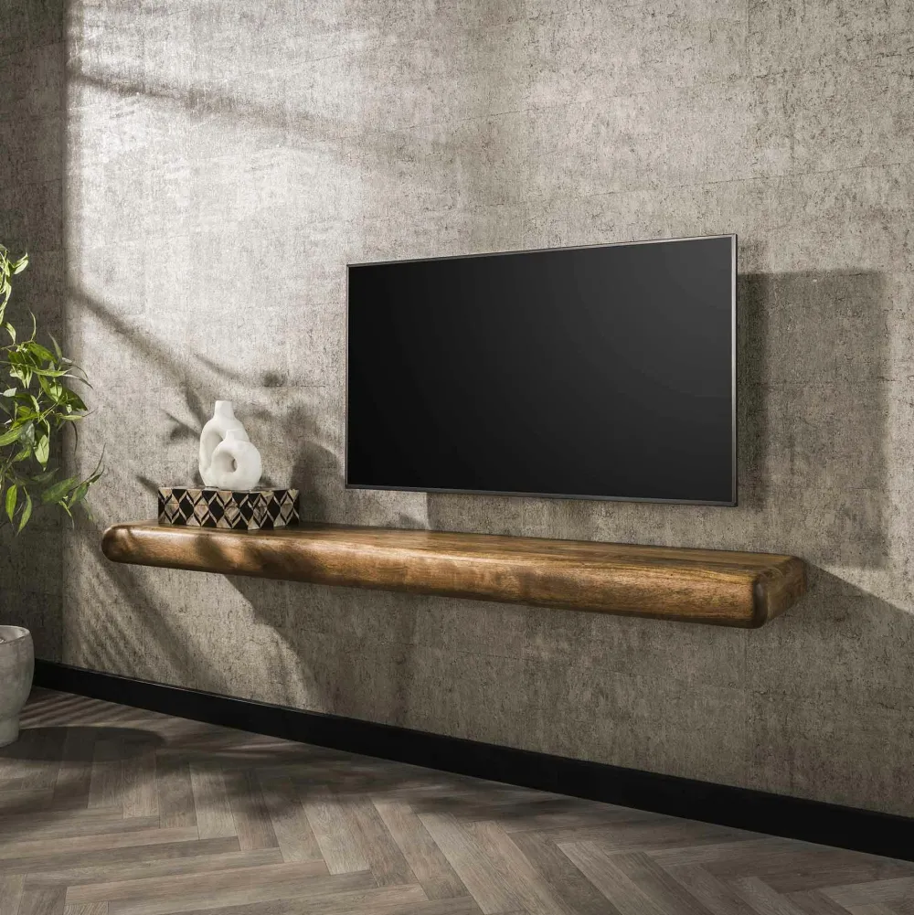 Meubles De Salon·Etagères Murales|Meubles De Rangement·Etagères Murales|DELHI Etagère murale en bois de manguier 118 cm