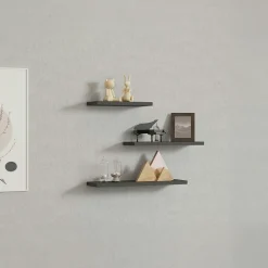 Meubles De Salon·Etagères Murales|Meubles De Rangement·Etagères Murales|MARFA Etagère murale moderne gris foncé (lot de 3)