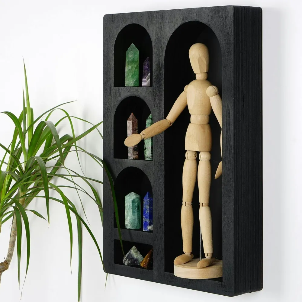 Meubles De Salon·Etagères Murales|Meubles De Rangement·Etagères Murales|AVIALA Etagère murale noire décorative - 5 niches