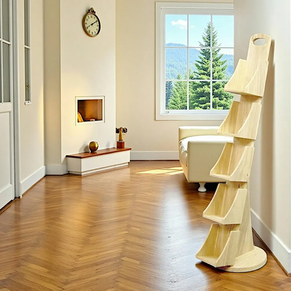 Meubles De Salon·Colonnes De Rangement|Meubles De Rangement·Colonnes De Rangement|Maori Etagère range CD/DVD hévéa 31x43x120cm