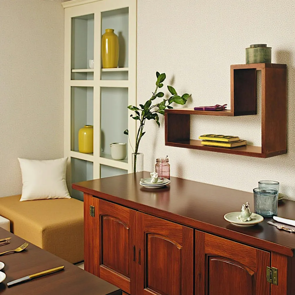 Meubles De Salon·Etagères Murales|Meubles De Rangement·Etagères Murales|Maori Etagères murales destructurées (lot de 2) hévéa 64x16x40cm