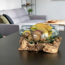 Meubles De Salon·Etagères Murales|Meubles De Rangement·Etagères Murales| Etagères murales en teck recyclé avec bords naturels (lot de 3)