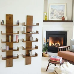 Meubles De Salon·Etagères Murales|Meubles De Rangement·Etagères Murales|Helena Etagères range CD hévéa (lot de 2)
