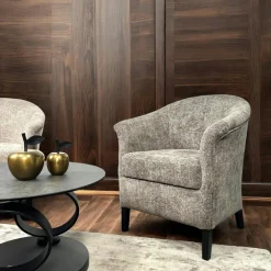 Fauteuils En Tissu|MIRA Fauteuil Cabriolet brun chiné