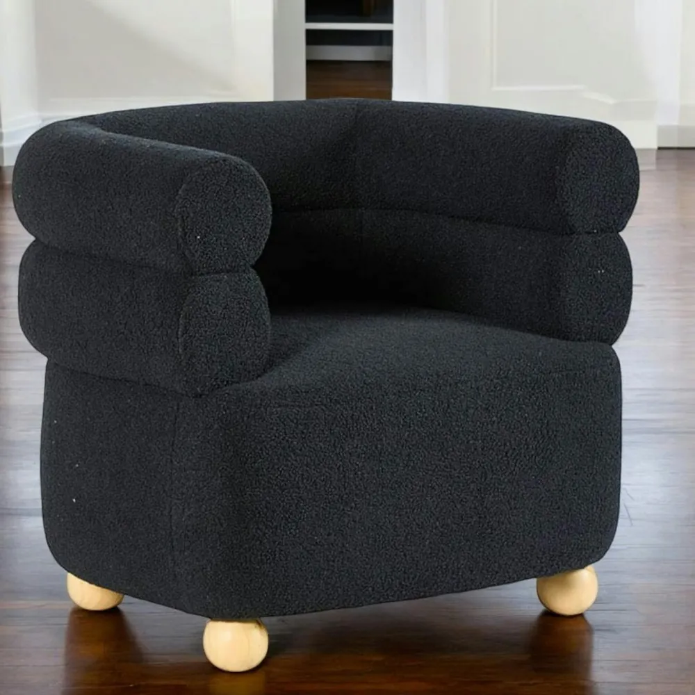 Fauteuils En Tissu|IENA Fauteuil cabriolet design tissu bouclé blanc