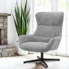 Fauteuils En Tissu|BERLIN Fauteuil confort pivotant en tissu doux gris foncé