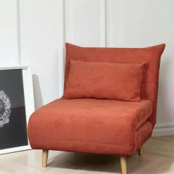 Fauteuils En Tissu|Fauteuils Convertibles|PALAU Fauteuil convertible 1 place rouille - coussin inclus