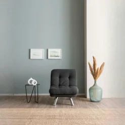 Fauteuils Convertibles|CUSCO Fauteuil convertible banquette gris foncé pieds chromés