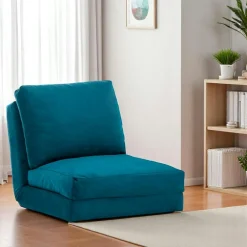 Fauteuils En Tissu|Fauteuils Convertibles|MODI Fauteuil convertible bleu canard - tissu
