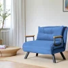 Fauteuils En Tissu|Fauteuils Convertibles|MODI Fauteuil convertible bleu - coussin assorti