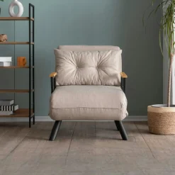 Fauteuils Convertibles|MODI Fauteuil convertible écru 1 place couchage 175 cm