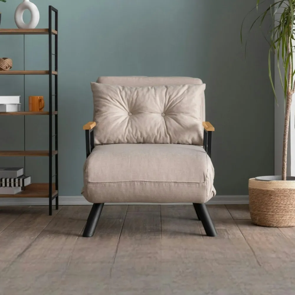 Fauteuils Convertibles|MODI Fauteuil convertible écru 1 place couchage 175 cm