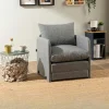 Fauteuils En Tissu|Fauteuils Convertibles|ORURO Fauteuil convertible gris lin 1 place couchage 200 cm