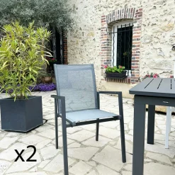 Chaises De Jardin|Meubles En Aluminium Brafab|Oslo Fauteuil de jardin blanc en aluminium (lot de 2)