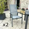 Chaises De Jardin|Meubles En Aluminium Brafab|Oslo Fauteuil de jardin en aluminium avec dossier réglable gris anthracite (lot de 2)