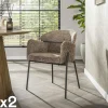 Univers Déco·Design Contemporain|Meubles De Cuisine·Chaises|GALWAY Fauteuil de table beige chaud dossier rond (lot de 2)