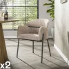Univers Déco·Design Contemporain|Meubles De Cuisine·Chaises|GALWAY Fauteuil de table beige dossier rond (lot de 2)