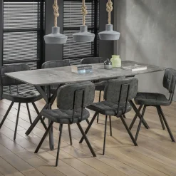 Chaises Velours|Chaises Contemporaines|FLORENCE Fauteuil de table contemporain velours noir (lot de 2)