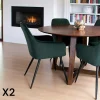 Chaises Velours|Chaises Contemporaines|SAVONE Fauteuil de table en velours vert (lot de 2)