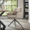 Fauteuils En Tissu|TAJ Fauteuil de table pivotant en velours beige (lot de 2)