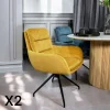 Meubles De Cuisine·Chaises|Chaises Avec Accoudoirs|PALERME Fauteuil de table pivotant en velours moutarde (lot de 2)