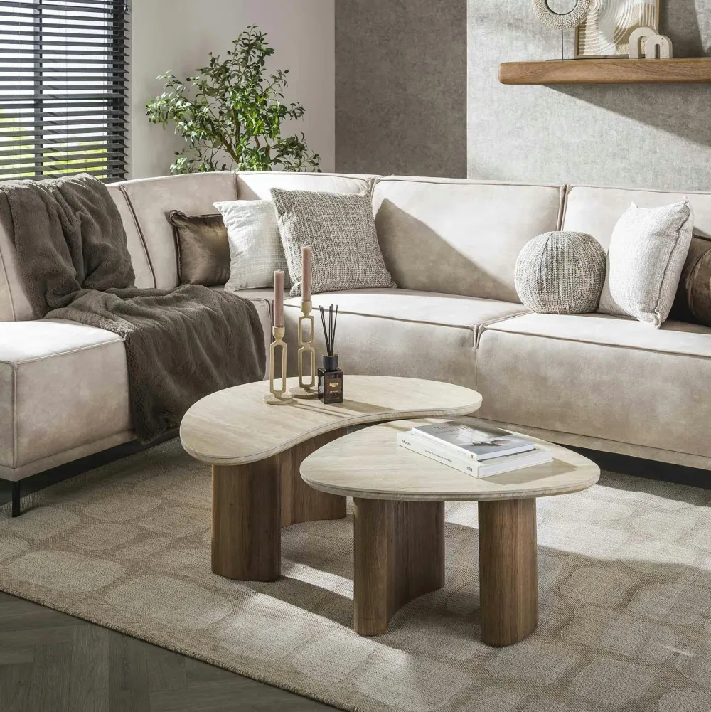 Fauteuils En Tissu|TAJ Fauteuil de table pivotant en velours taupe (lot de 2)