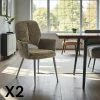 Meubles De Cuisine·Chaises|Chaises Contemporaines|LIGURIE Fauteuil de table vert à dossier ouvert (lot de 2)