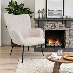 Fauteuils En Tissu|BERLIN Fauteuil en peau de mouton synthétique