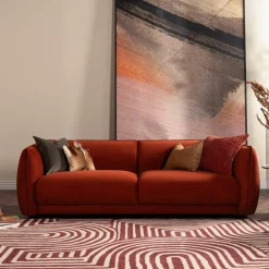 Fauteuils En Tissu|SOFIA Fauteuil en velours brique