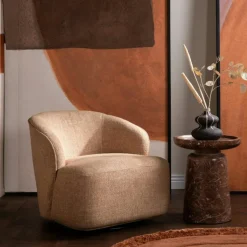 Fauteuils Vintage|Fauteuils En Tissu|BRADFORD Fauteuil pivotant beige