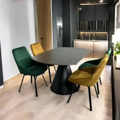 Meubles De Cuisine·Chaises|Chaises Capitonnées|IENA Fauteuil pivotant bi-matière, couleur taupe (lot de 2)