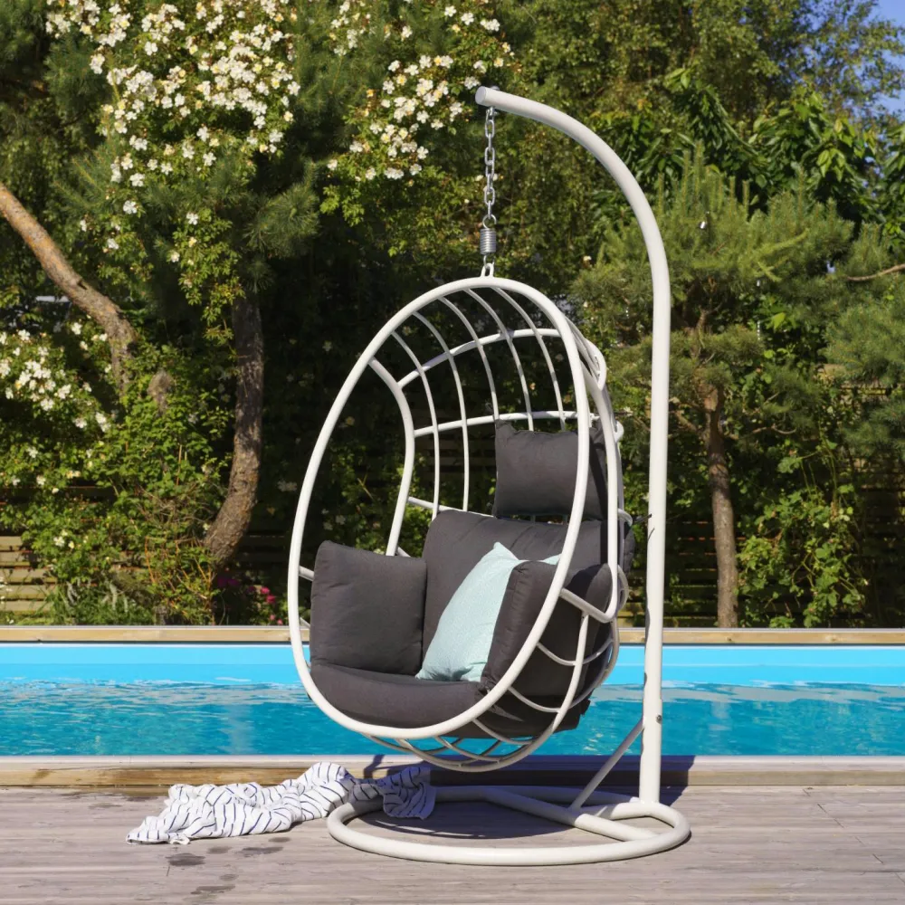 Fauteuils Suspendus|Meubles En Aluminium Brafab|Oslo Fauteuil suspendu design en aluminium blanc