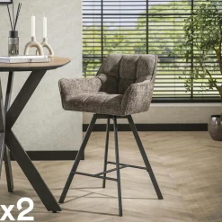 Fauteuils En Tissu|DIKA Fauteuil Teck assise tissu coton motifs géométriques façon nids d'abeilles 61x63x81cm