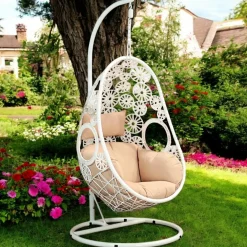 Fauteuils Suspendus|SOUTH BEACH Fauteuil œuf suspendu blanc