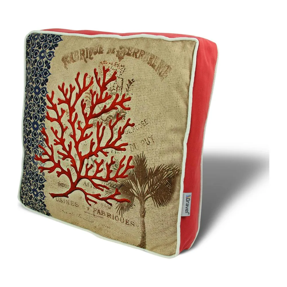 Textile·Galettes De Chaise|IZMIR Galette de chaise vintage – corail rouge