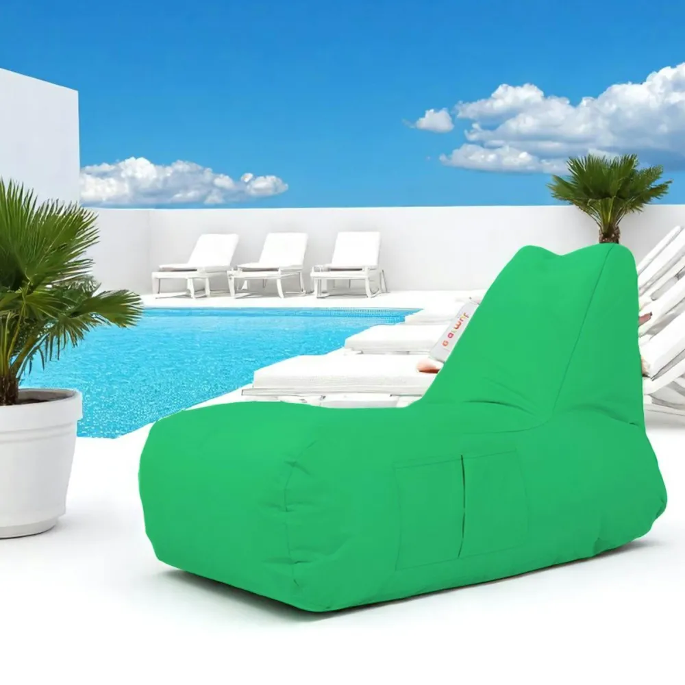 Coussins / Poufs De Jardin|ARTA Grand pouf extérieur imperméable vert - avec poches