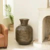 Vases|NADOR Grand vase rond couleur laiton/noir effet antique H78 cm