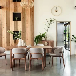 Tables À Manger Vintage|Tables À Manger Rectangulaires|MOON Grande table à manger organique en bois de manguier 220 cm