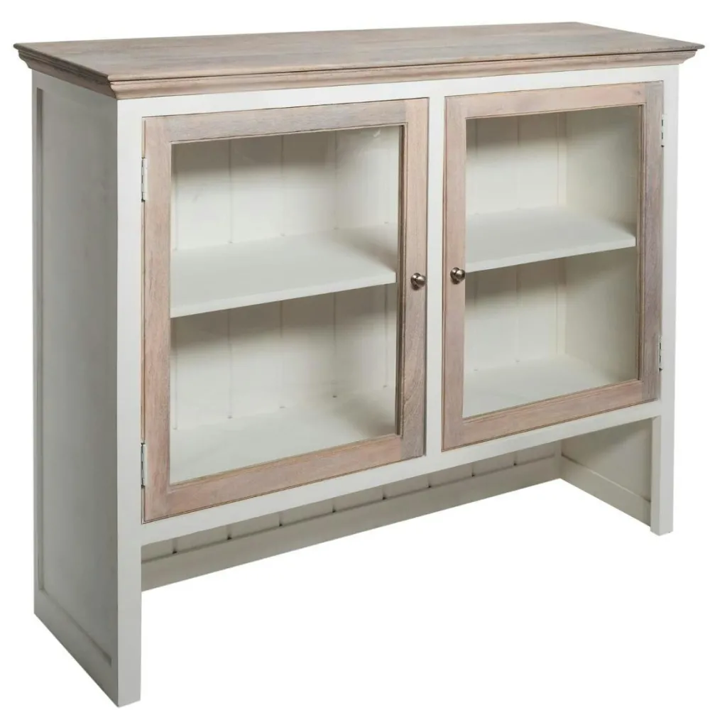 Univers Déco·Classique Chic|Buffets Blancs|ALESIA Haut de buffet blanc en bois