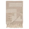 Textile·Plaids / Jetés|FALLON Jeté de canapé beige & brun à franges - 130x180